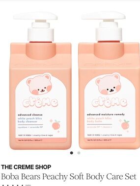 NWT The Crème Shop Peachy Soft Body Care Set - Peach
